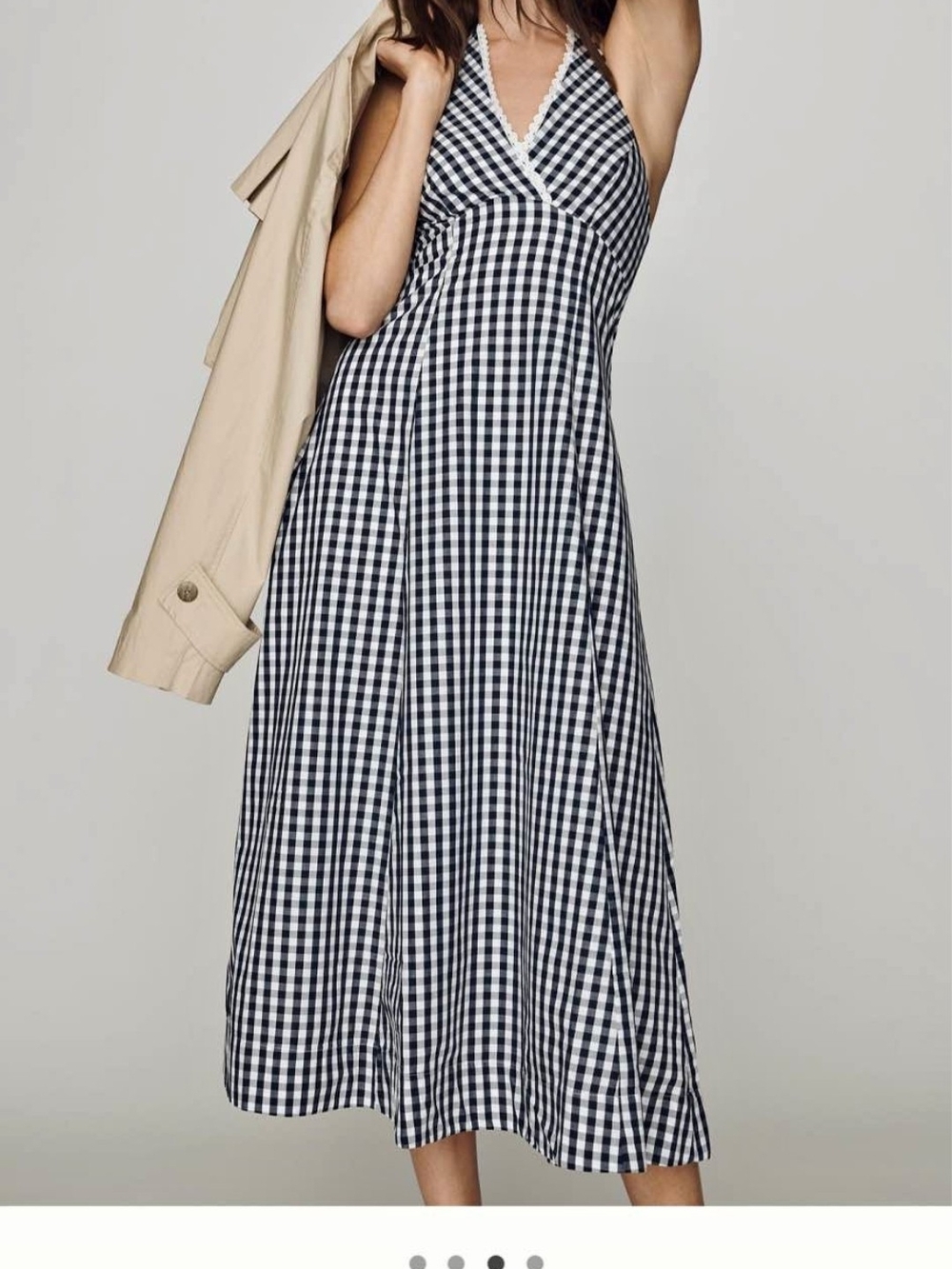 NWT Anthropologie Maeve Black White Gingham Dress XS